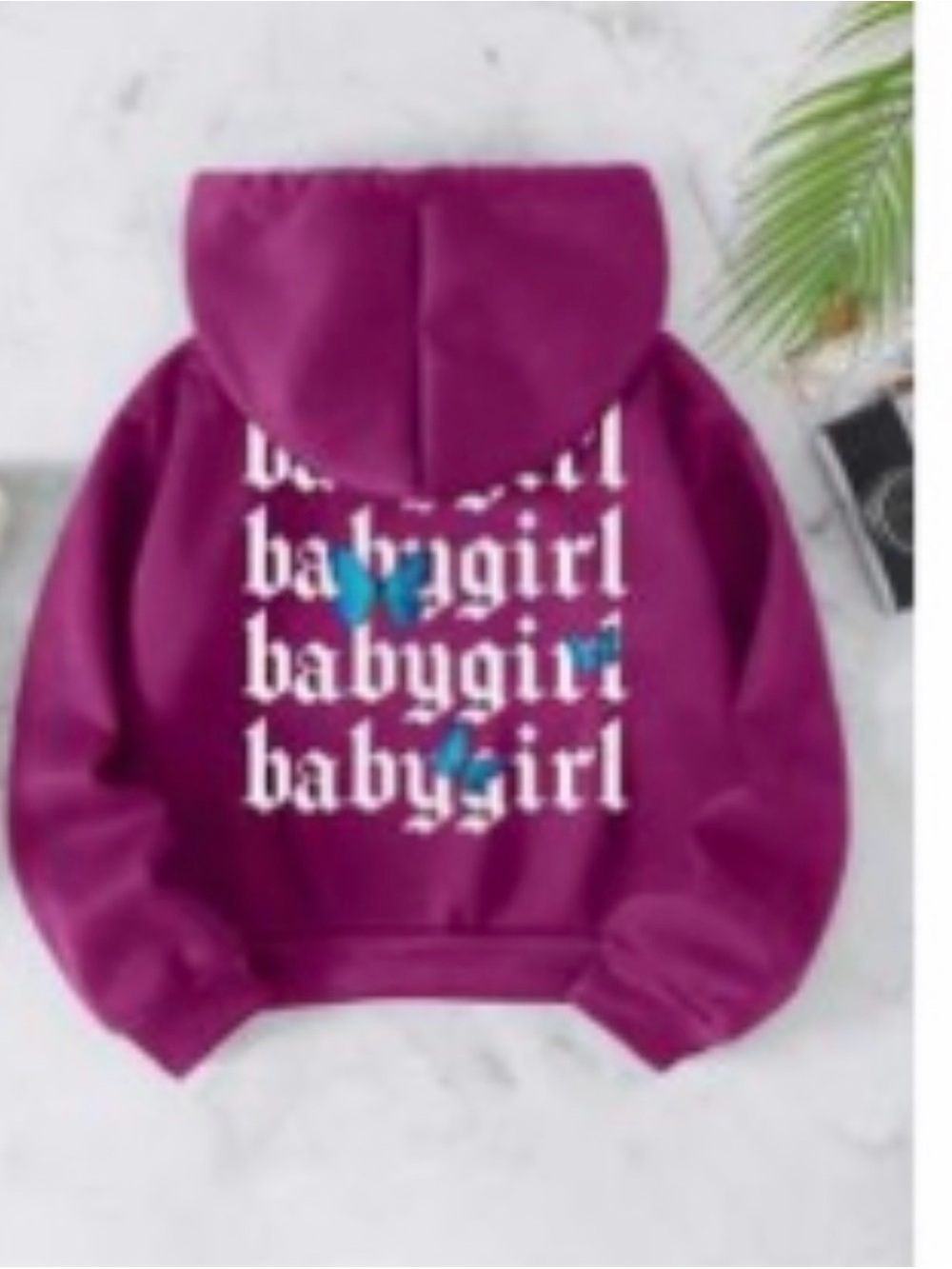 Girls' Purple 'Babygirl' Graphic Hoodie
